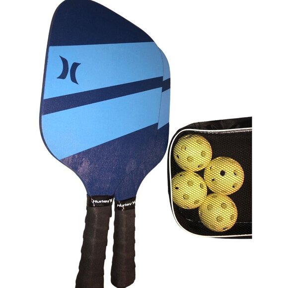 Hurley Pickleball Set with Carrying Case NWT 2-Paddles & 4-Balls Comfort Grip - Picture 3 of 5